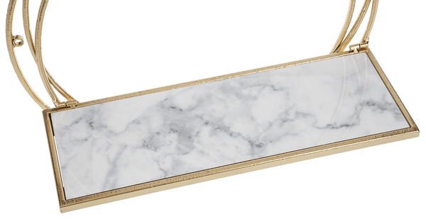 Hammered Gold Circle with Faux Marble Shelf (2 pc. set)