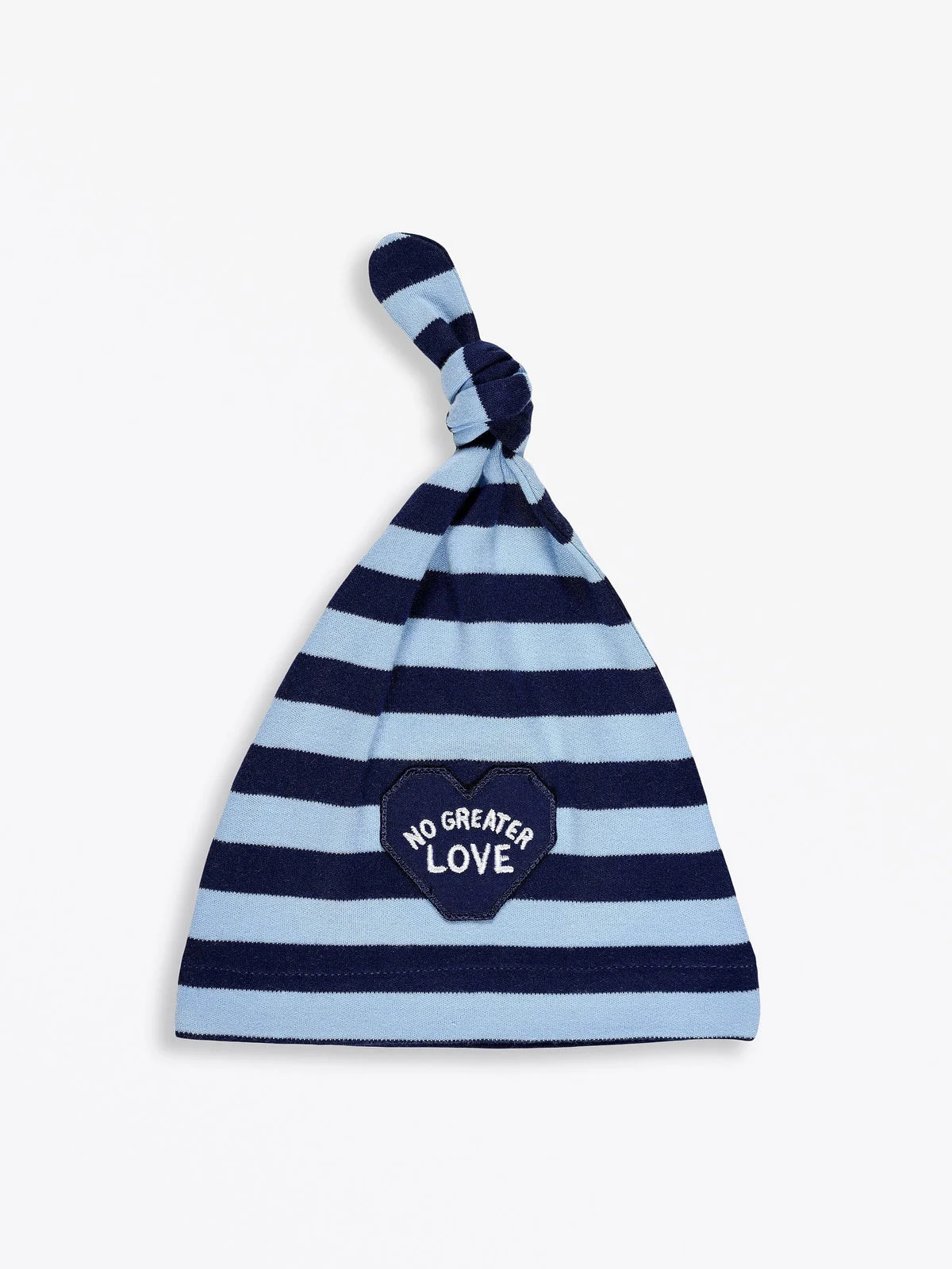 No Greater Love Blue Knotted Hat Cotton