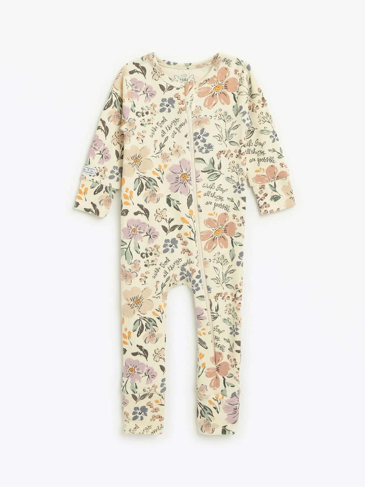 All Things Are Possible Footless Onesie PJ Ribbed Cotton-Bamboo Blend