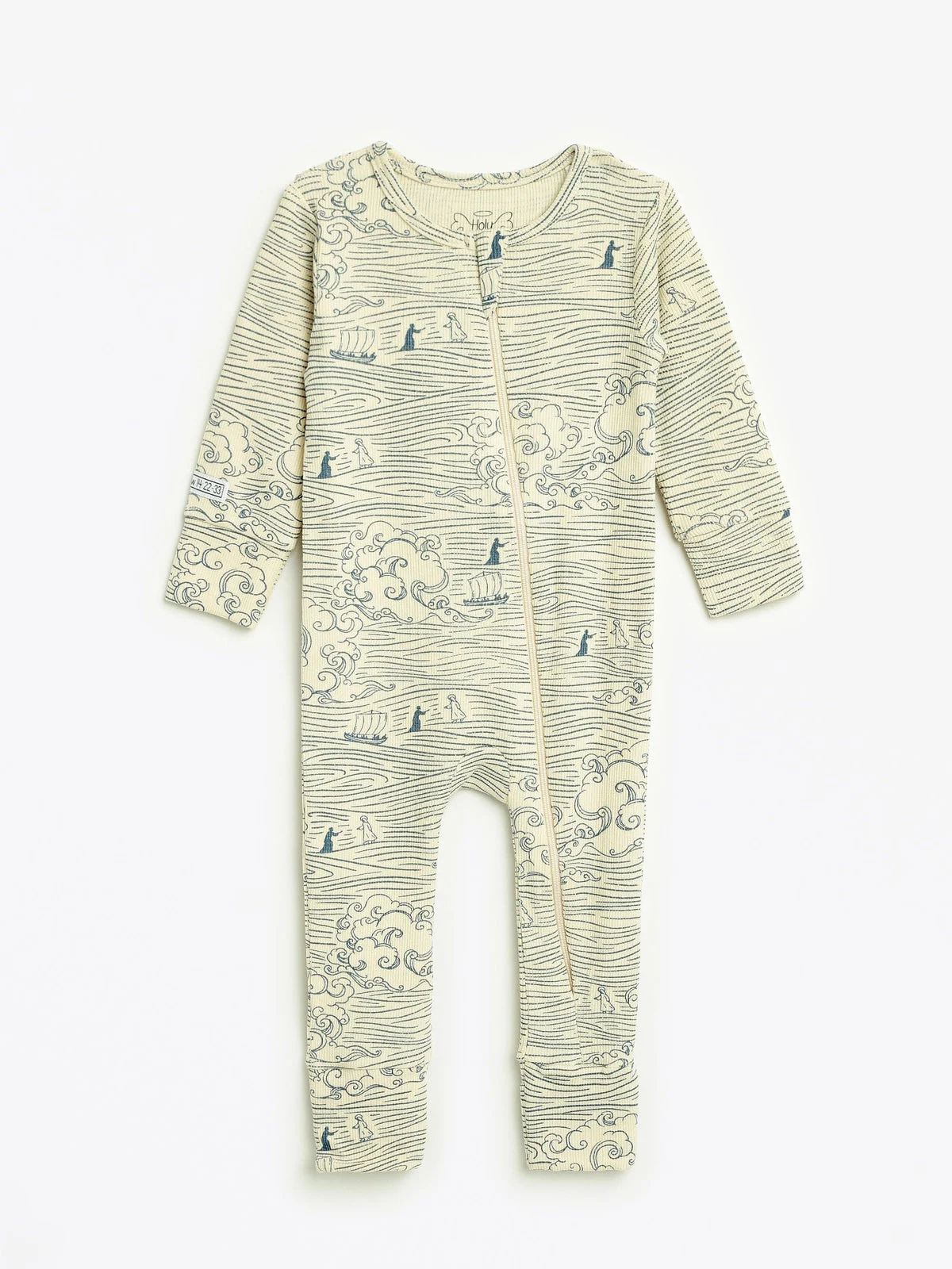 Walking on Water PJ Footless Onesie Ribbed Cotton-Bamboo Blend