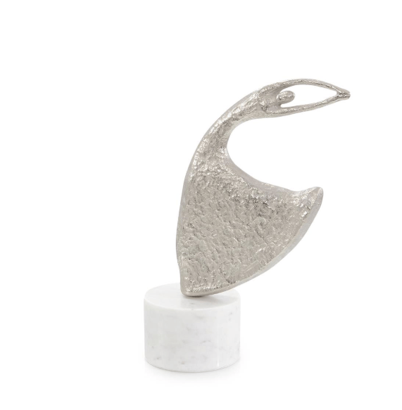 John-Richard Windswept Waltz Sculpture on Marble, Nickel III