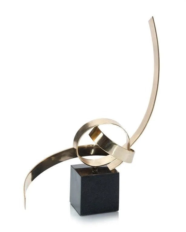 John-Richard Petite Ribbon Sculpture in Gold and Black