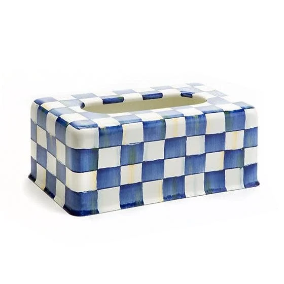 MacKenzie-Childs Royal Check Enamel Standard Tissue Box Cover