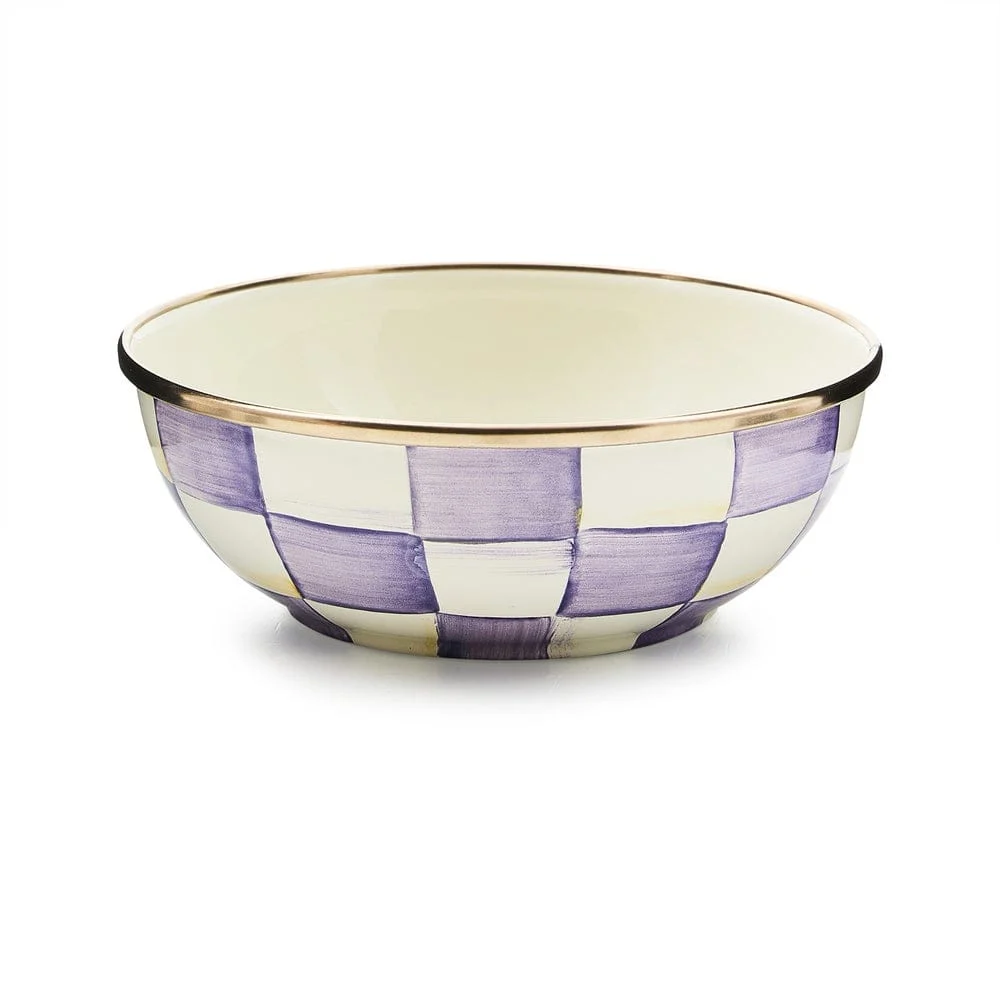 Mackenzie-Childs Violet Check Everyday Bowl -Small
