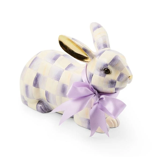 MacKenzie-Childs Violet Check Resting Bunny