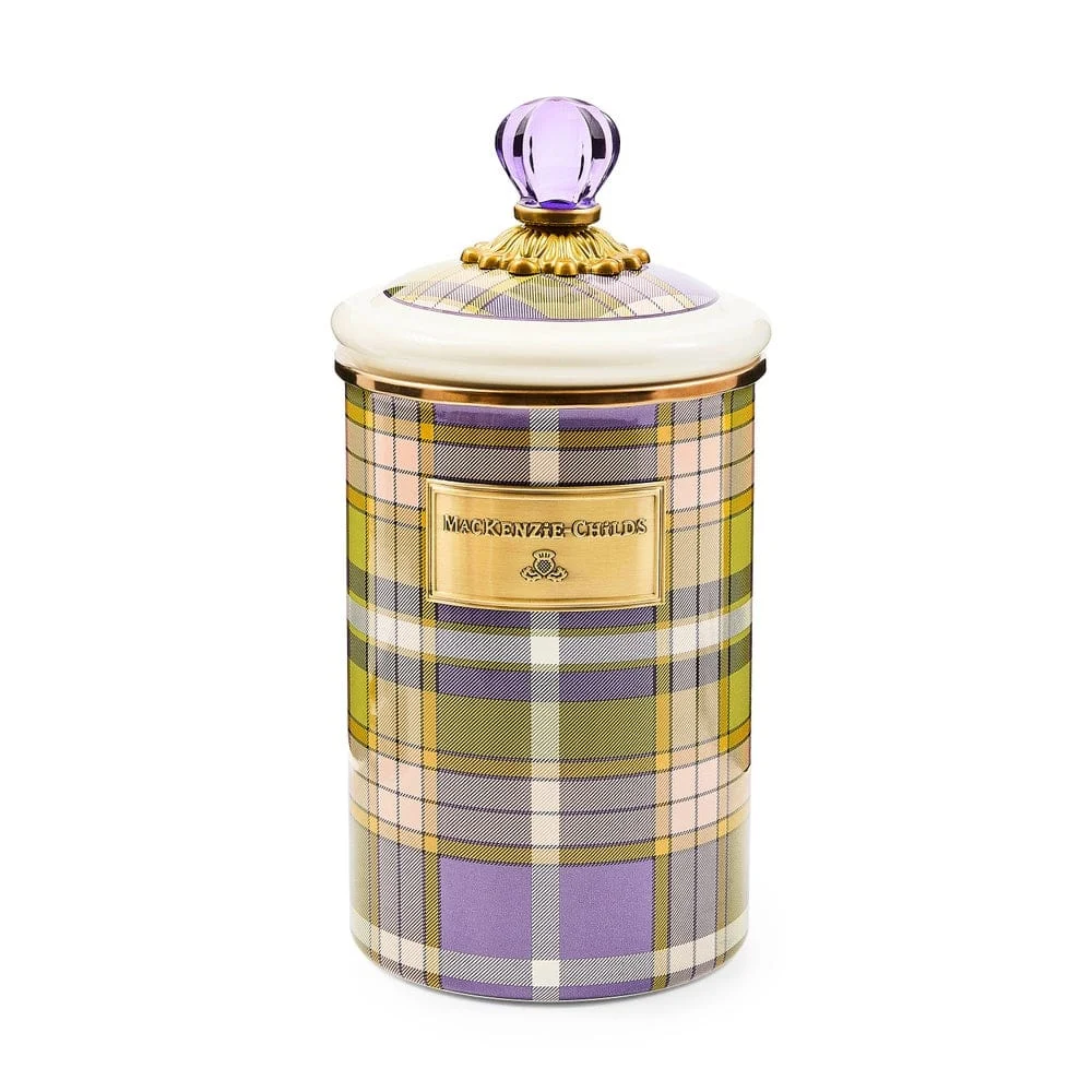 MacKenzie-Childs Tartan Violet Large Canister