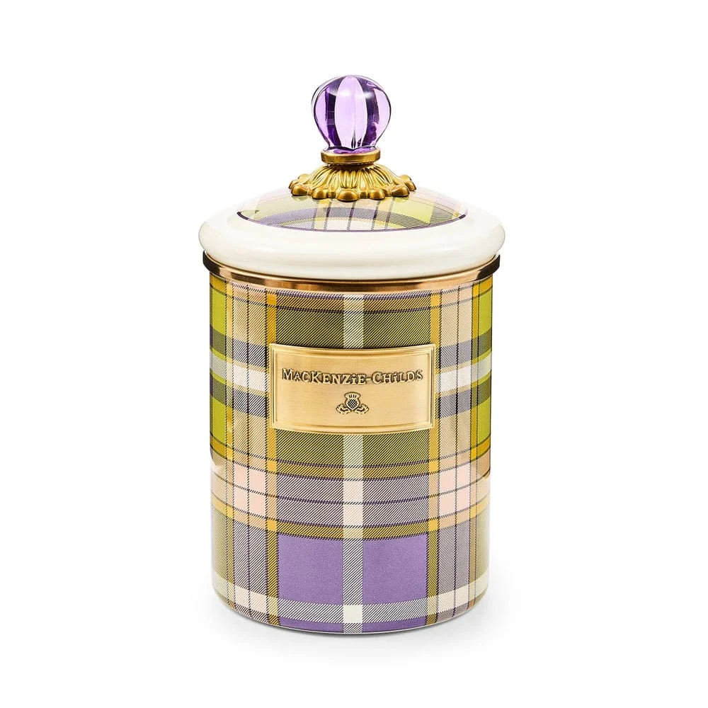MacKenzie-Childs Tartan Violet Medium Canister