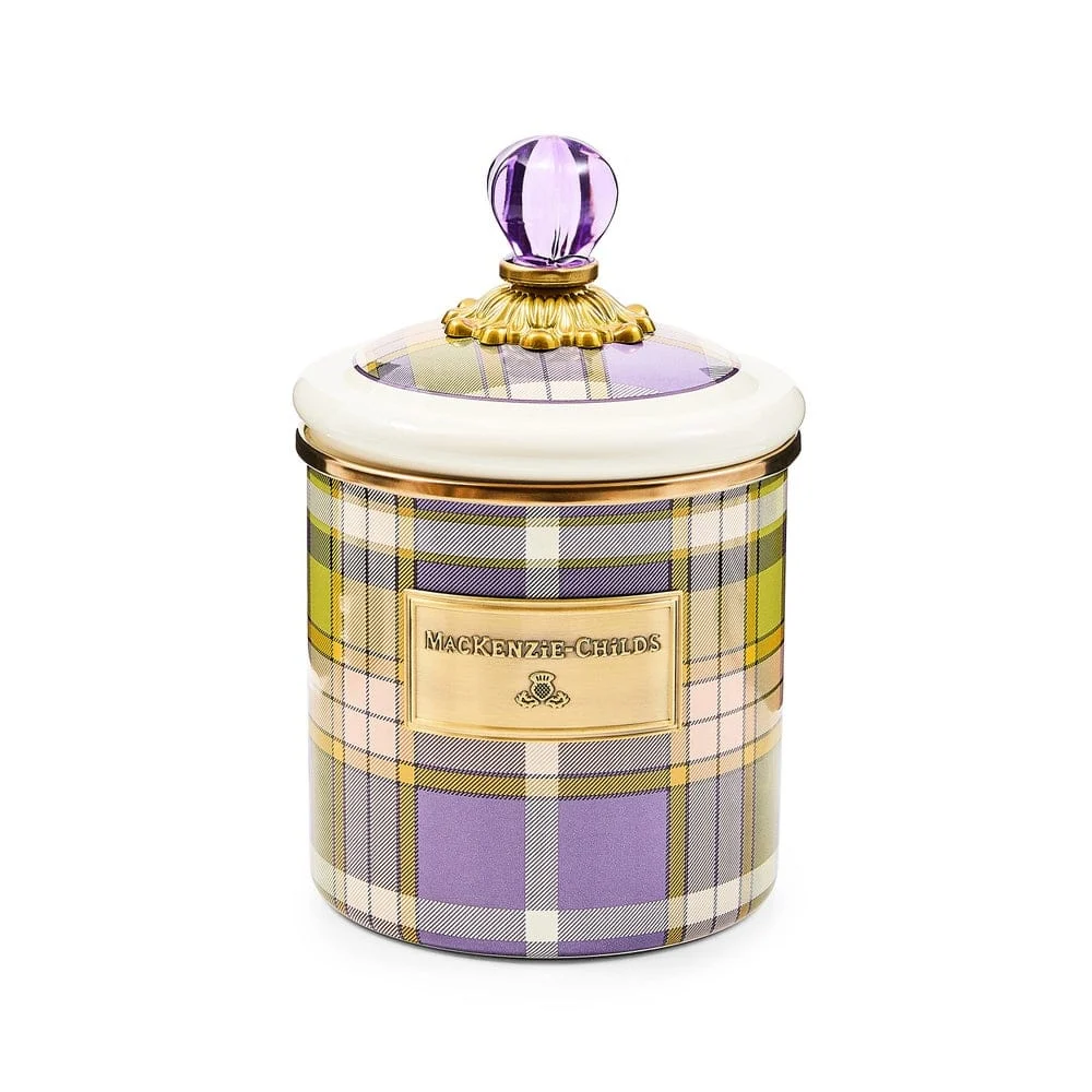 MacKenzie-Childs Tartan Violet Small Canister