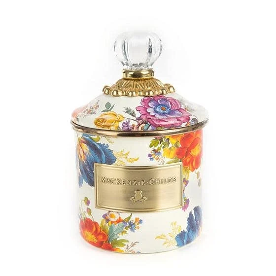 MacKenzie-Childs Flower Market Demi Canister - White