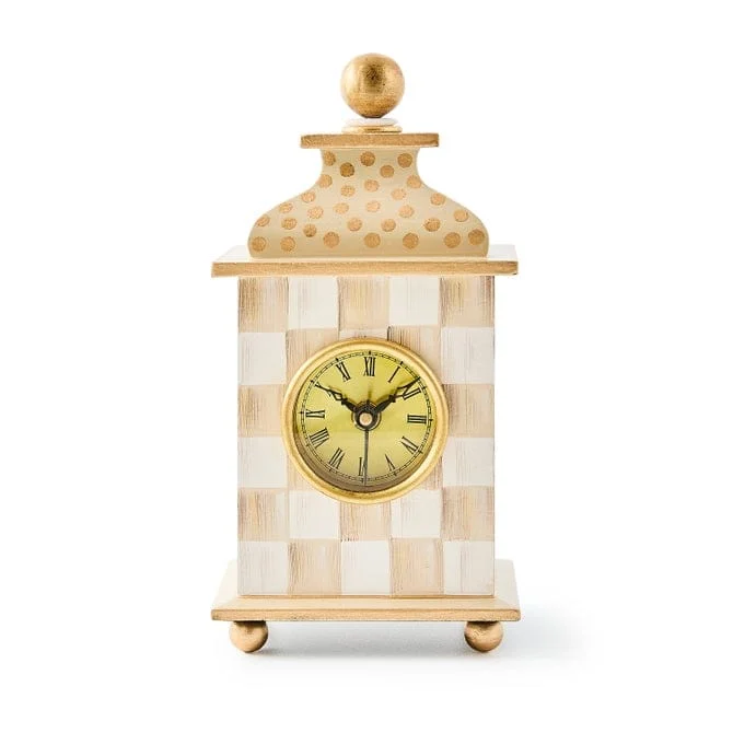 MacKenzie-Childs Mocha Check Desk Clock