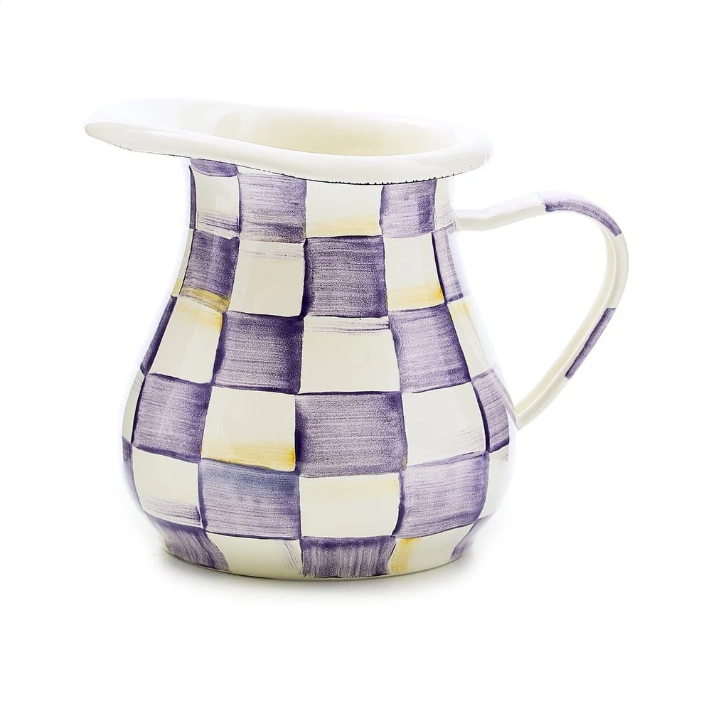 Mackenzie-Childs Violet Check Creamer