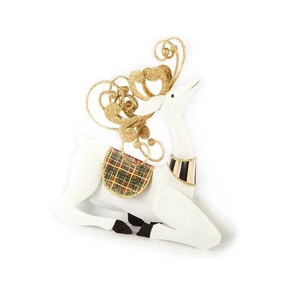 MacKenzie-Childs Sitting Snow Deer - Tartan