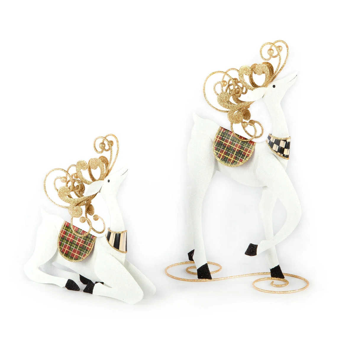 MacKenzie-Childs Standing Snow Deer - Tartan