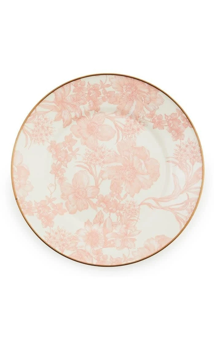 MacKenzie-Childs English Garden Enamel Dinner Plate - Rosy