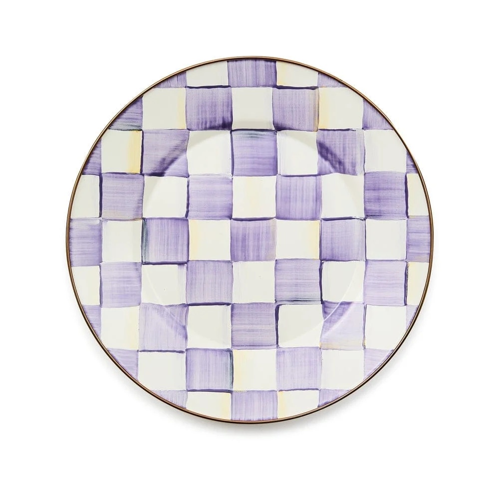 Mackenzie-Childs Violet Check Dinner Plate