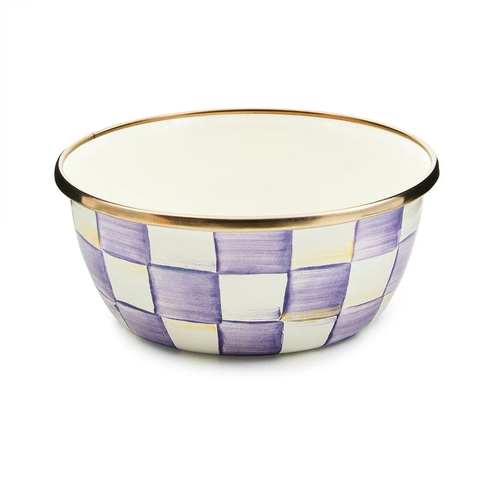 MacKenzie-Childs Violet Check Pinch Bowl