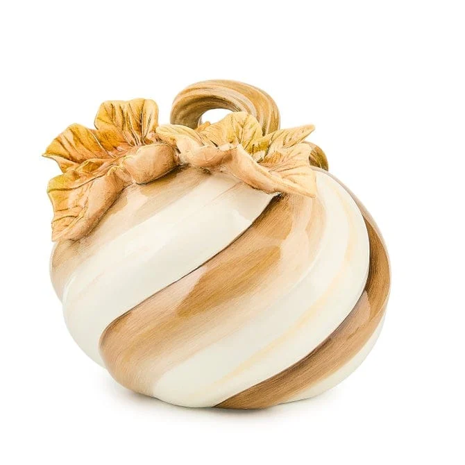 MacKenzie-Childs Mocha Swirl Twisted Stem Pumpkin