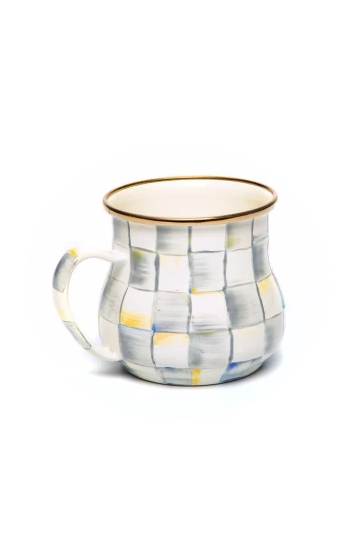 MacKenzie-Childs Sterling Check Enamel Mug