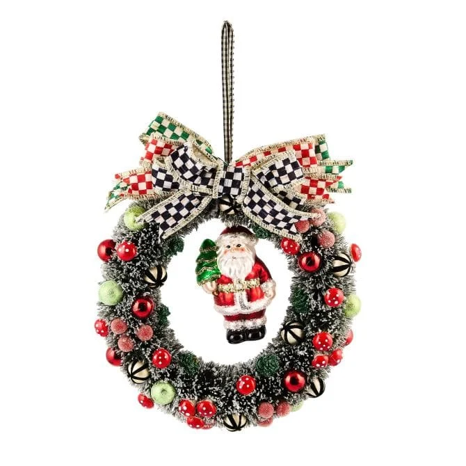 MacKenzie-Childs Check It Out Sisal 8" Wreath Ornament - Final Sale