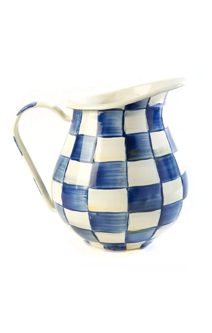 MacKenzie-Childs Royal Check Pitcher