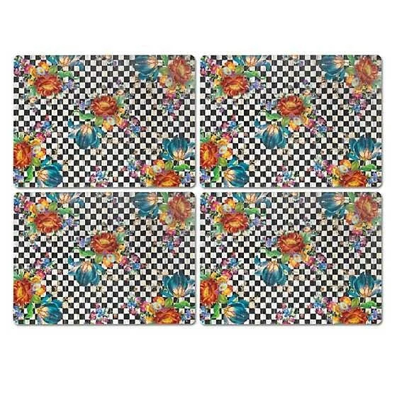 MacKenzie-Childs Courtly Flower Market Cork Back Placemats - Set of 4
