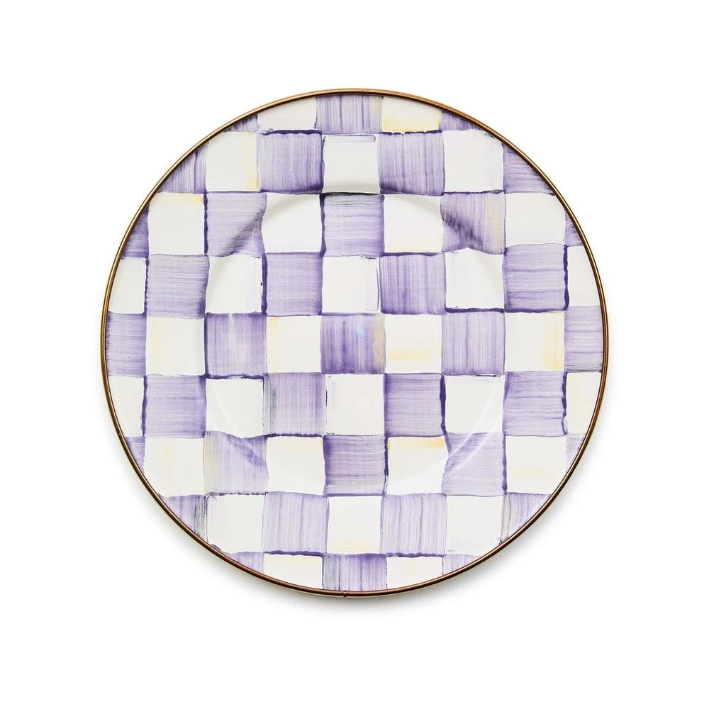 Mackenzie-Childs Violet Check Salad/Dessert Plate