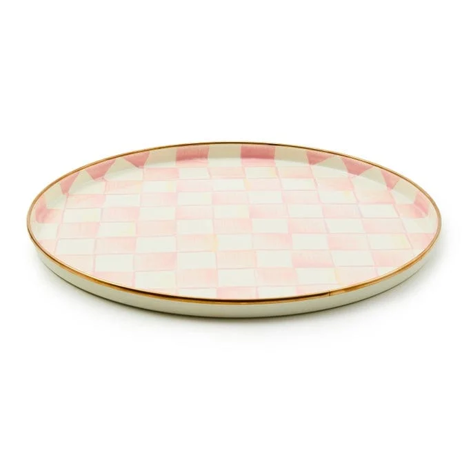 MacKenzie-Childs Rosy Check Round Tray