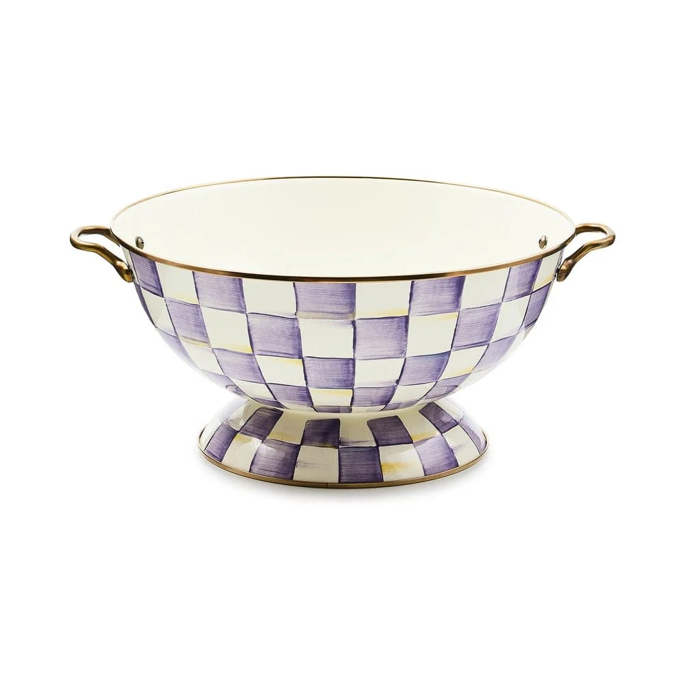 Mackenzie-Childs Violet Check Everything Bowl