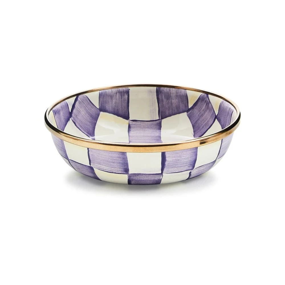 MacKenzie-Childs Violet Check Relish Dish