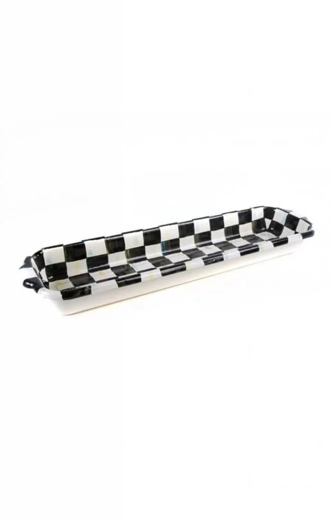 MacKenzie-Childs Courtly Check Enamel Baguette Dish