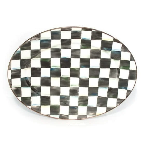 MacKenzie-Childs Courtly Check Enamel Oval Platter - Medium