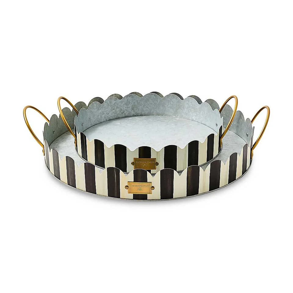 MacKenzie-Childs Courtly Stripe Serving Trays, Set of 2
