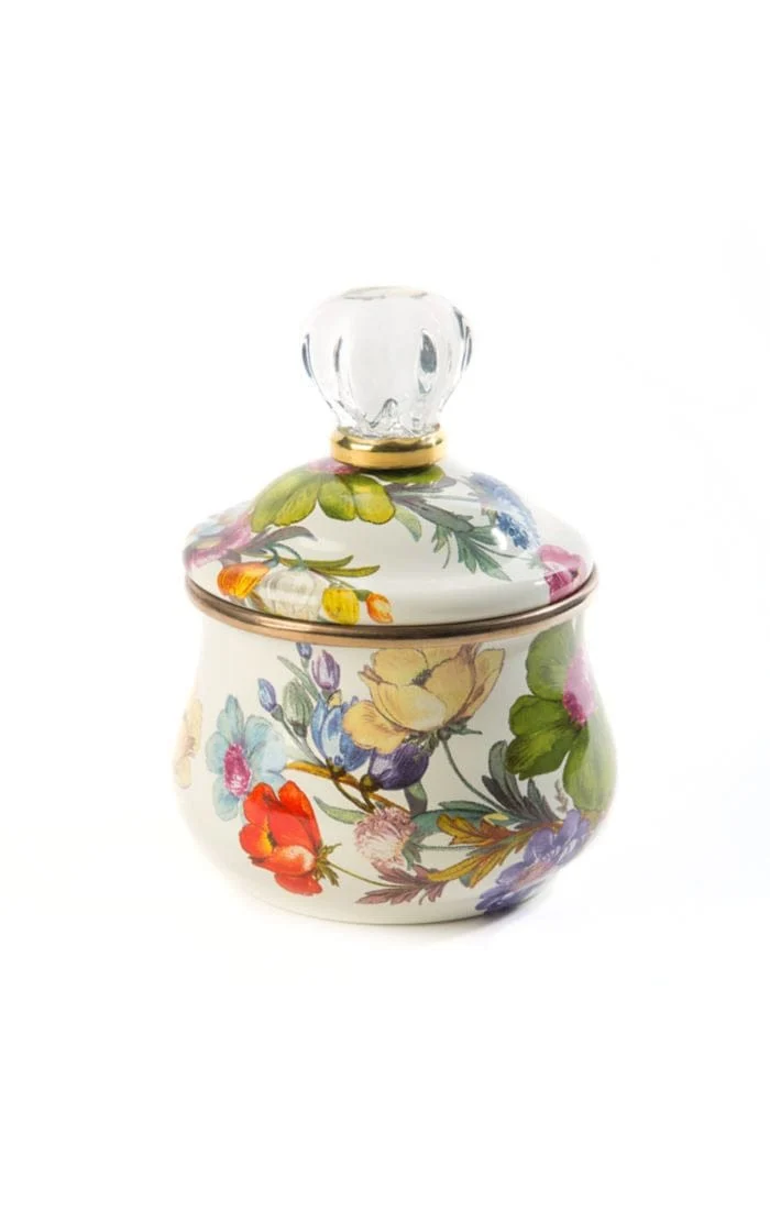 MacKenzie-Childs Flower Market Lidded Sugar Bowl - White - Final Sale