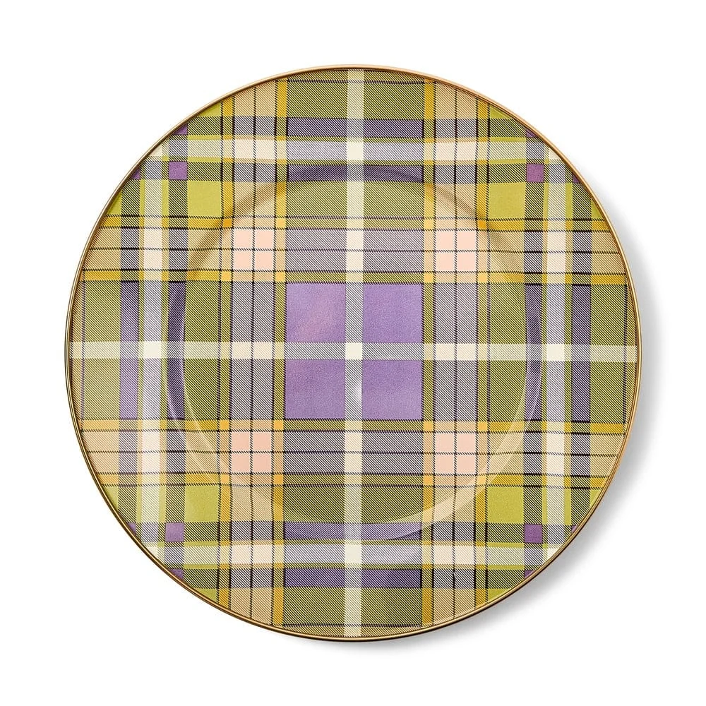 MacKenzie-Childs Tartan Violet Dinner Plate