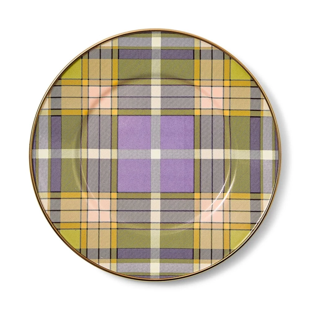 MacKenzie-Childs Tartan Violet Salad/Dessert Plate