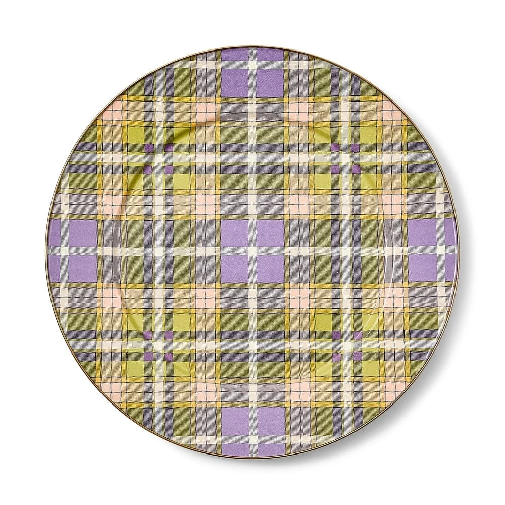 MacKenzie-Childs Tartan Violet Serving Platter