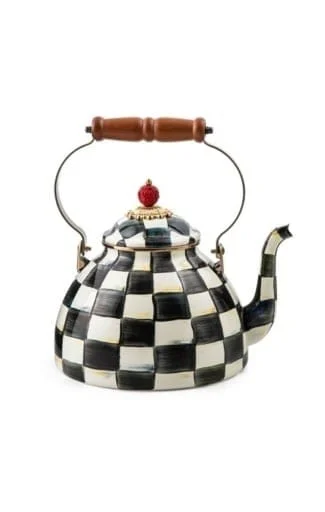 MacKenzie-Childs Courtly Check Enamel Tea Kettle - 3 Quart