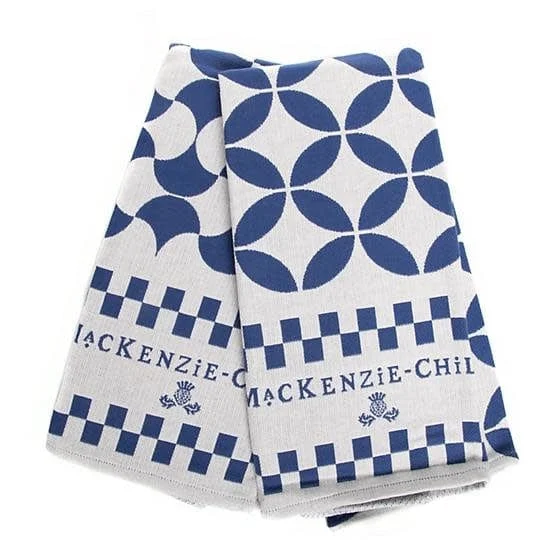 MacKenzie-Childs Geo Dish Towels - Royal - Set of 2
