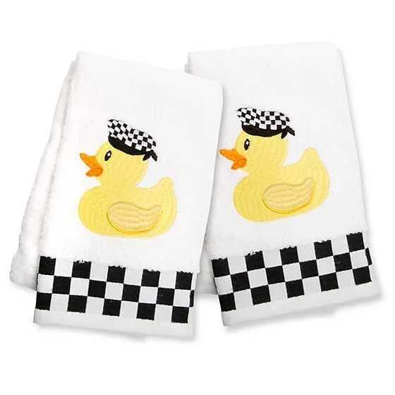 MacKenzie-Childs Rubber Ducky Hand Towels - Set of 2