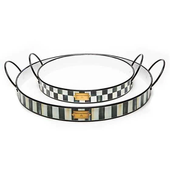 MacKenzie-Childs Spectator Galvanized Outdoor Trays - Set of 2