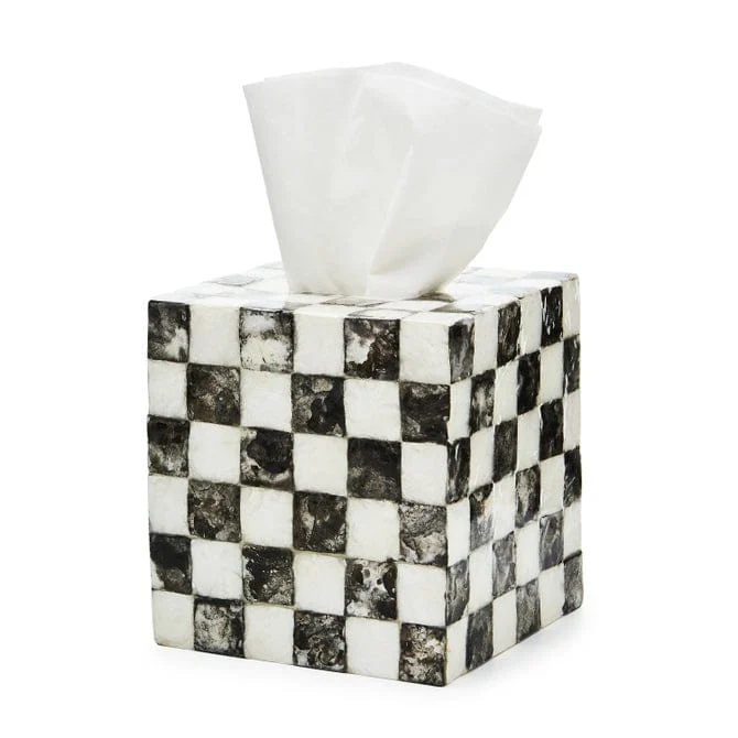 MacKenzie-Childs Courtly Check Capiz Boutique Tissue Box Cover