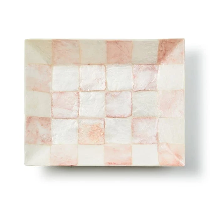 MacKenzie-Childs Rosy Check Capiz Soap Dish