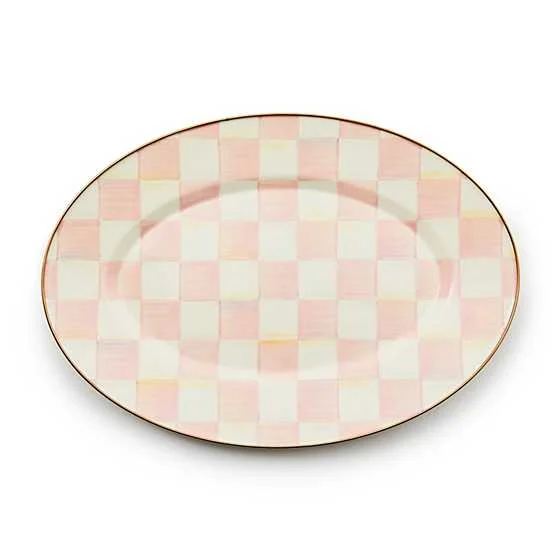 MacKenzie-Childs Rosy Check Small Oval Platter - Final Sale