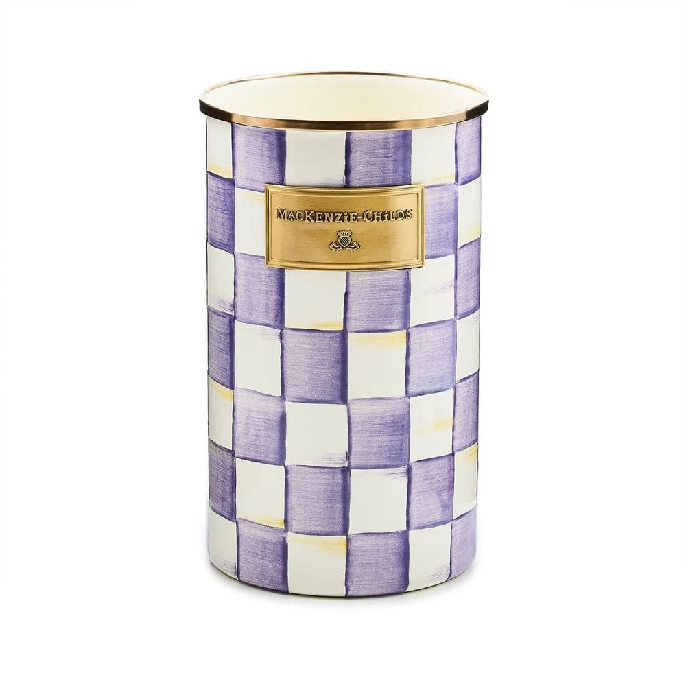 MacKenzie-Childs Violet Check Utensil Holder