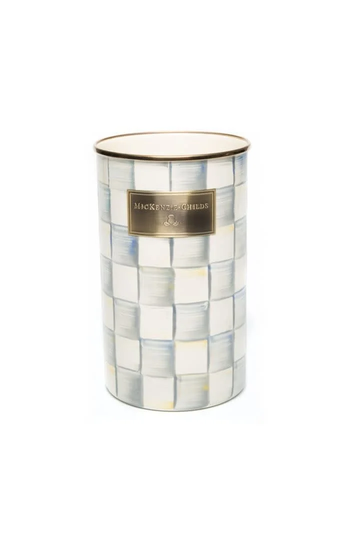 MacKenzie-Childs Sterling Check Enamel Utensil Holder