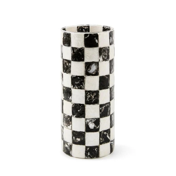 MacKenzie-Childs Courtly Check Capiz Vase