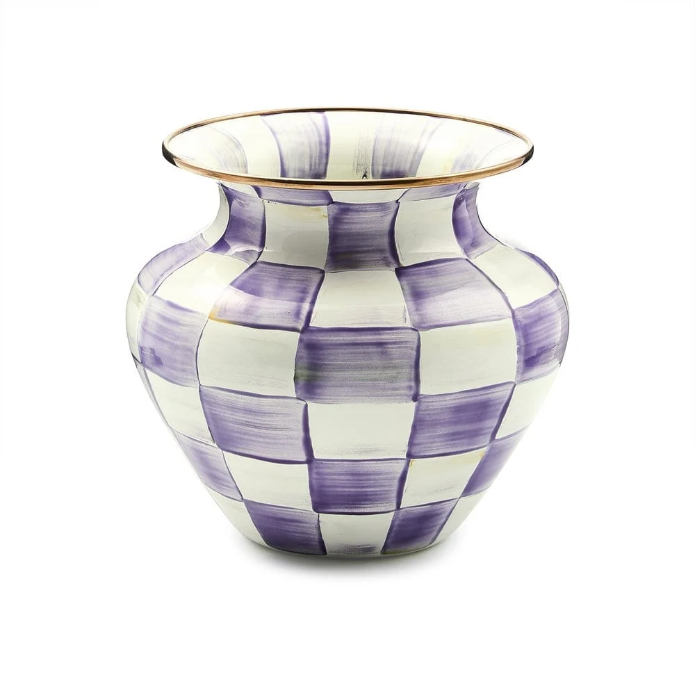 MacKenzie-Childs Violet Check Large Vase