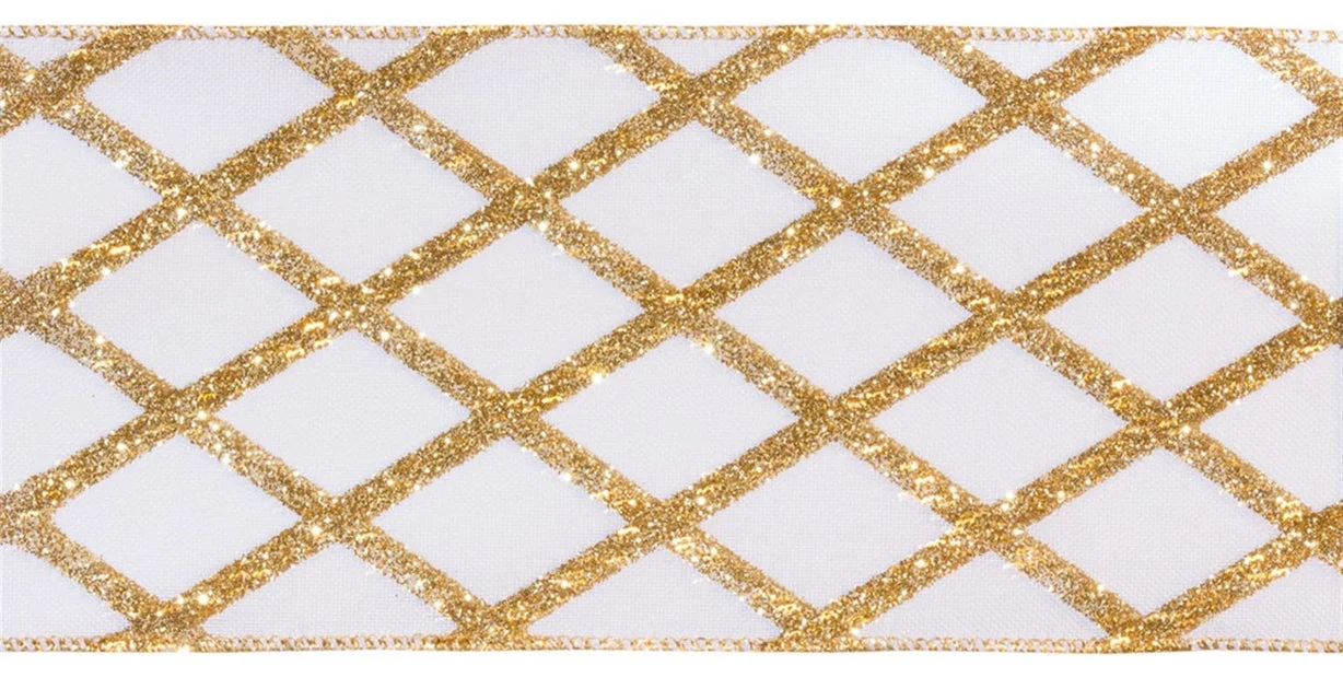 RIBBON 4" X 10 YDS. WIRED POLYESTER - Final Sale