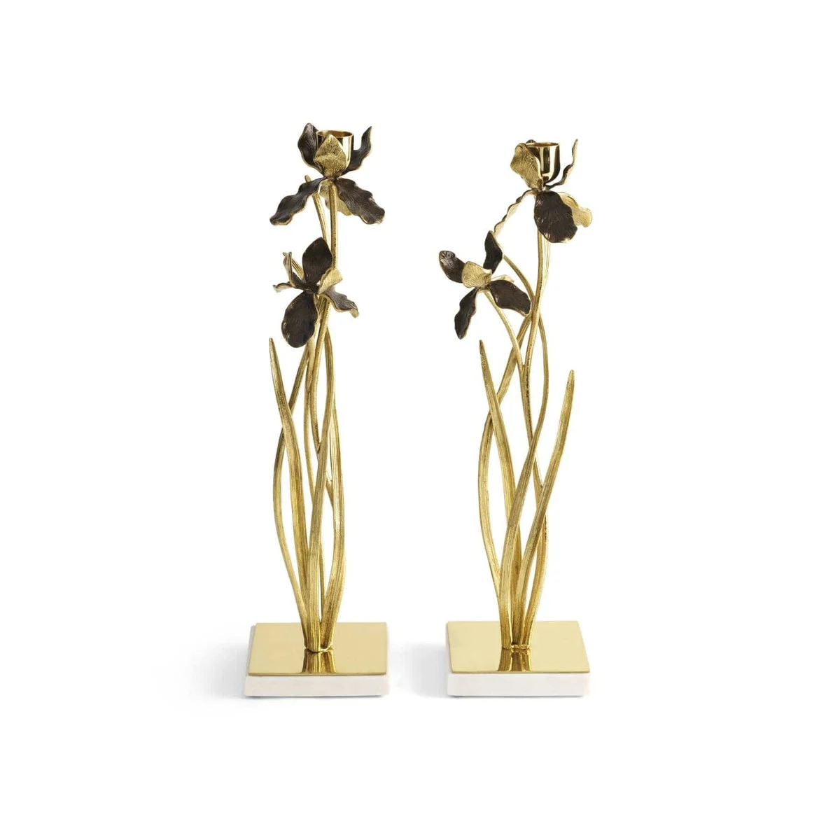 Michael Aram Black Iris Candle Holder Set of 2
