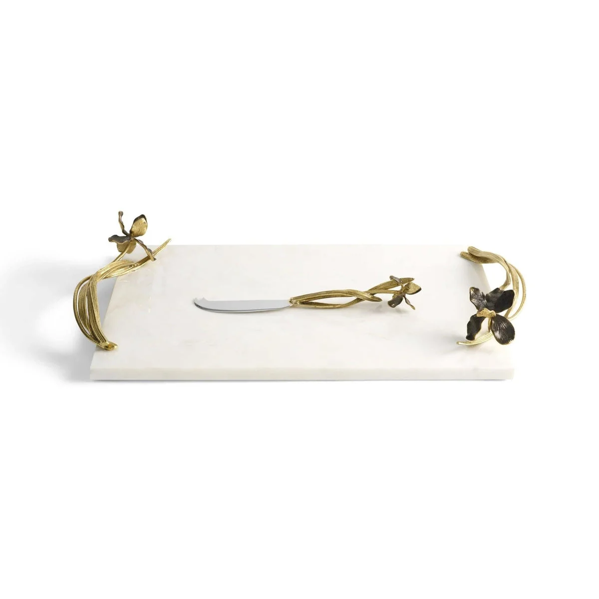 Michael Aram Black Iris Large Cheese Board with Knife